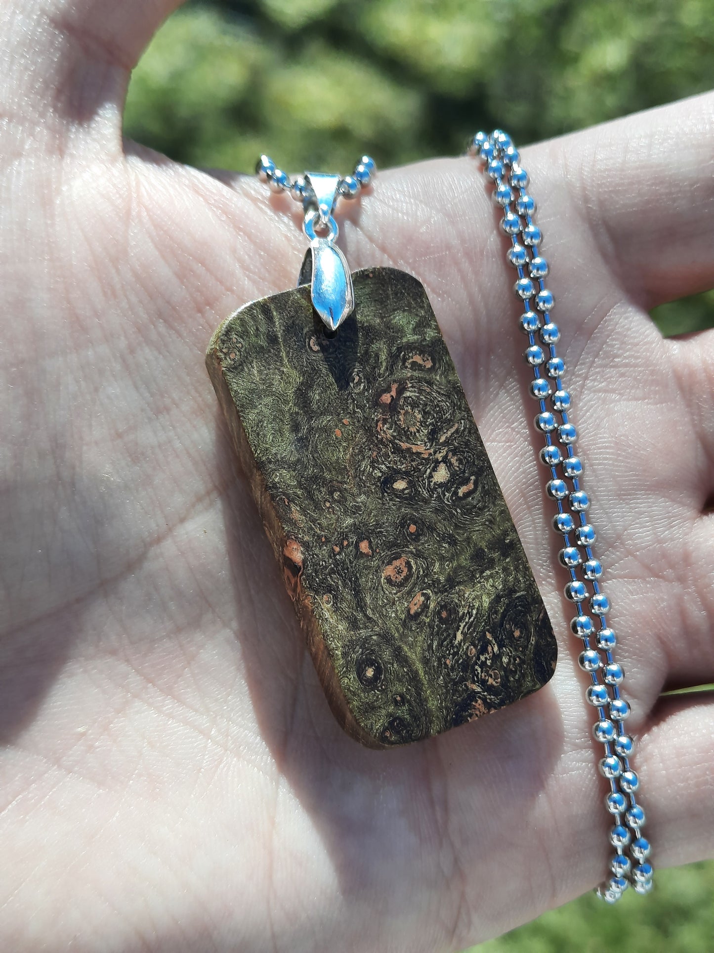 Handmade Maple Burl Dog Tag