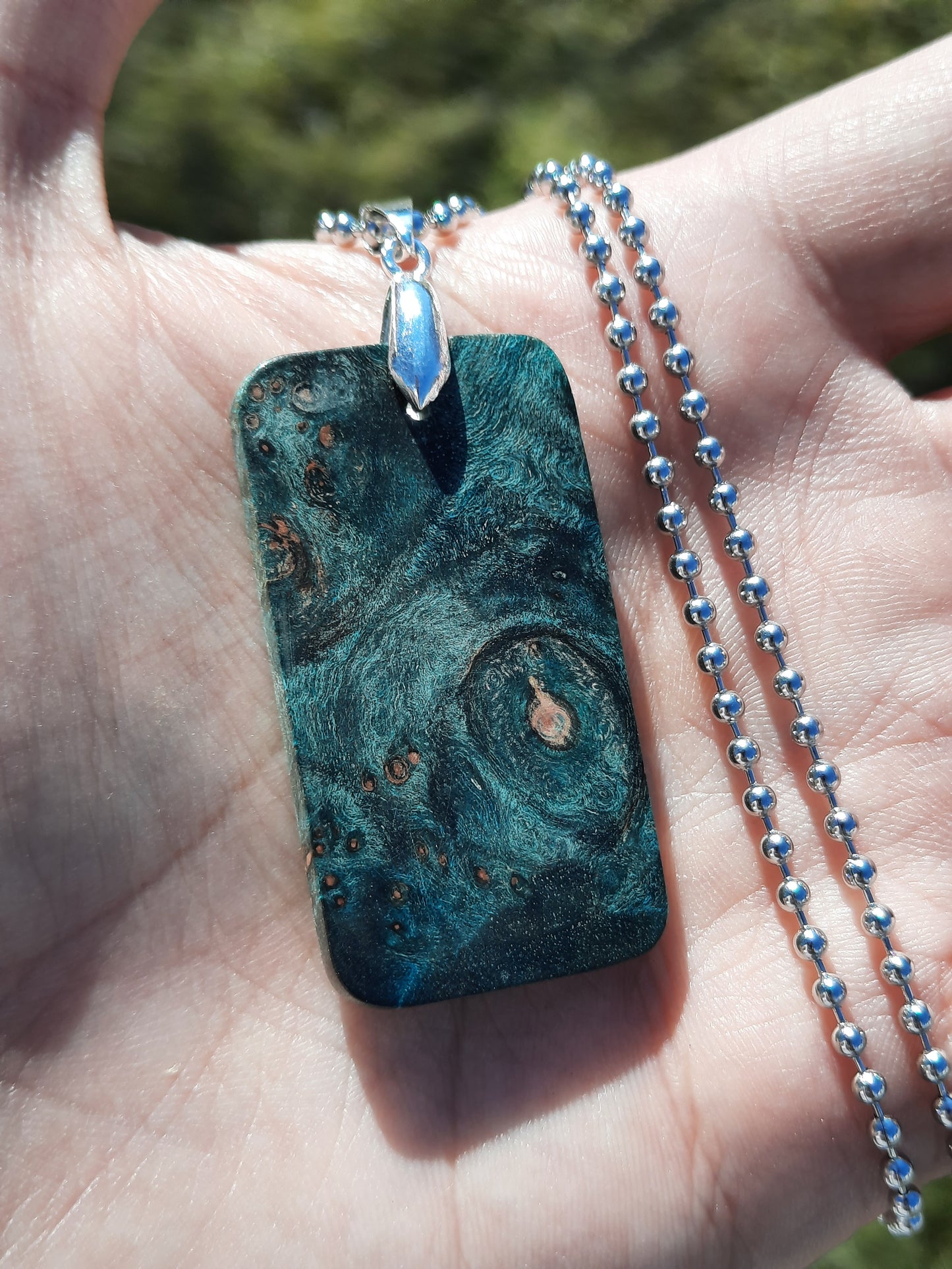 Handmade Maple Burl Dog Tag