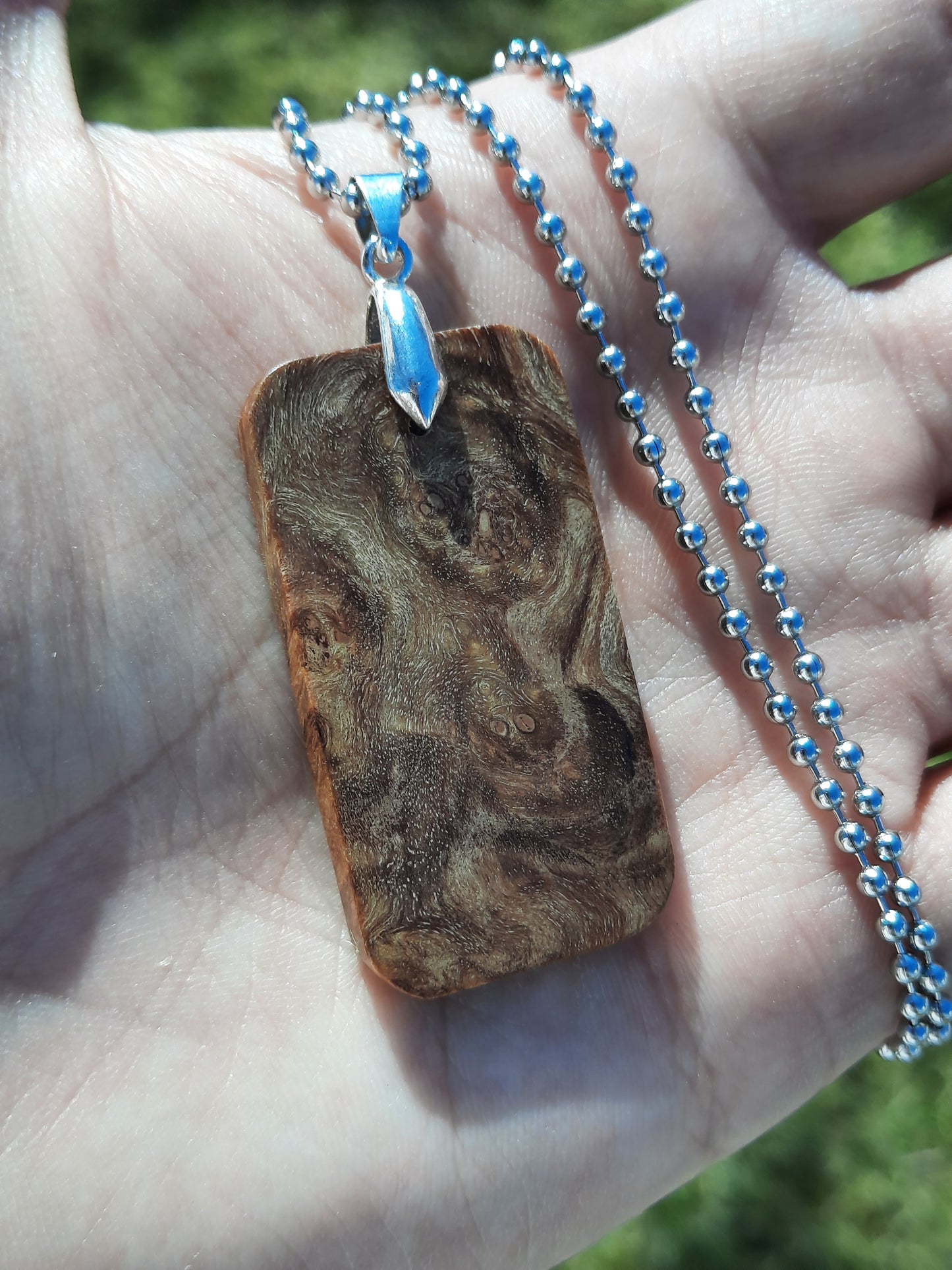 Handmade Maple Burl Dog Tag