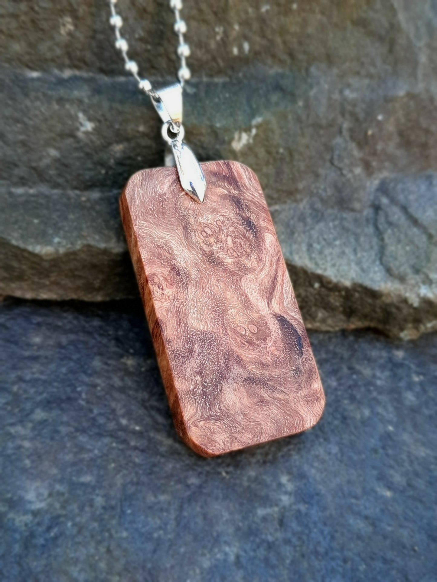 Handmade Maple Burl Dog Tag
