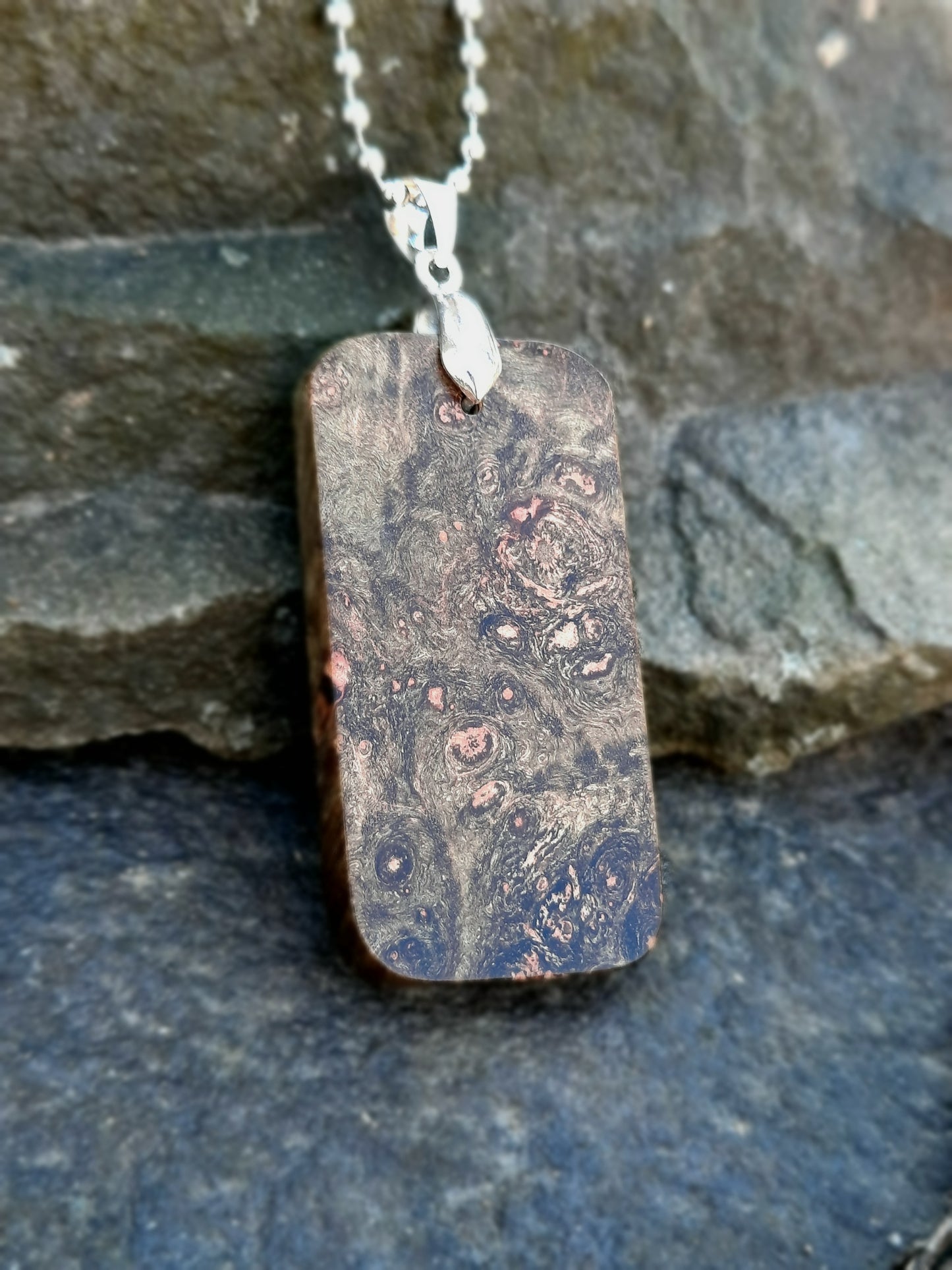 Handmade Maple Burl Dog Tag