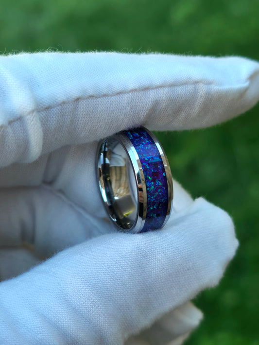 Mosaic Lavender Opal Tungsten Ring