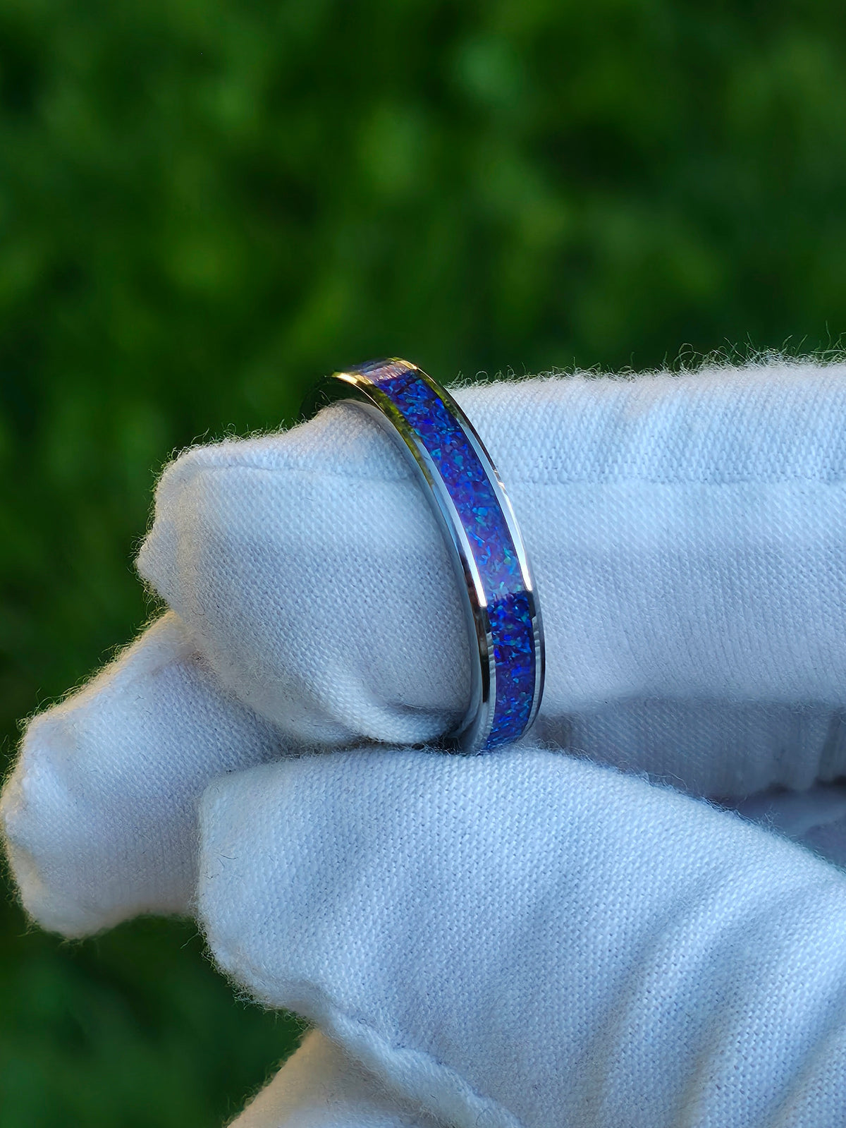 Mosaic Lavender Opal Tungsten Ring